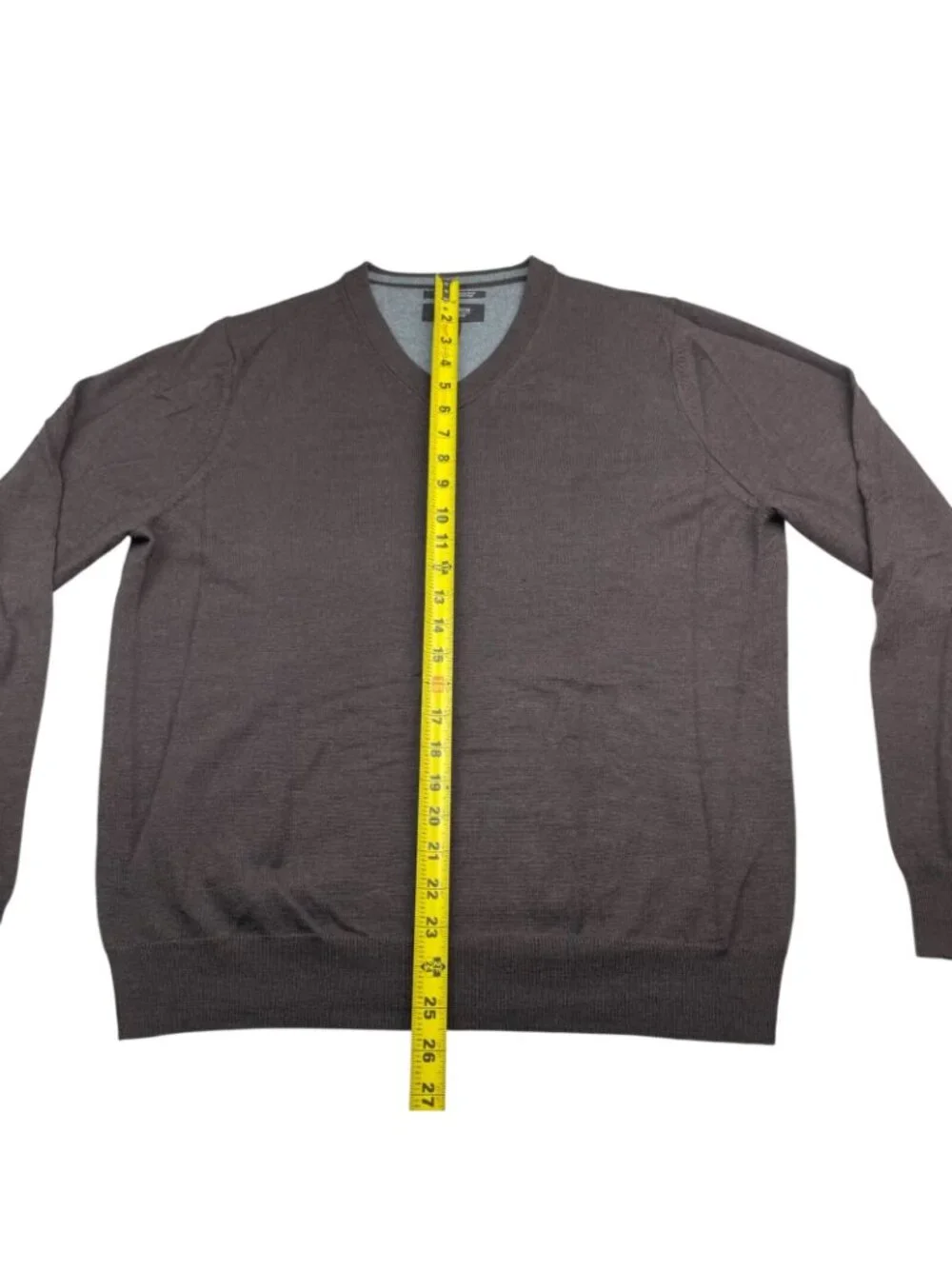 Nordstrom Men's 100% Wool V-Neck Pullover Sweater Brown • Medium_4